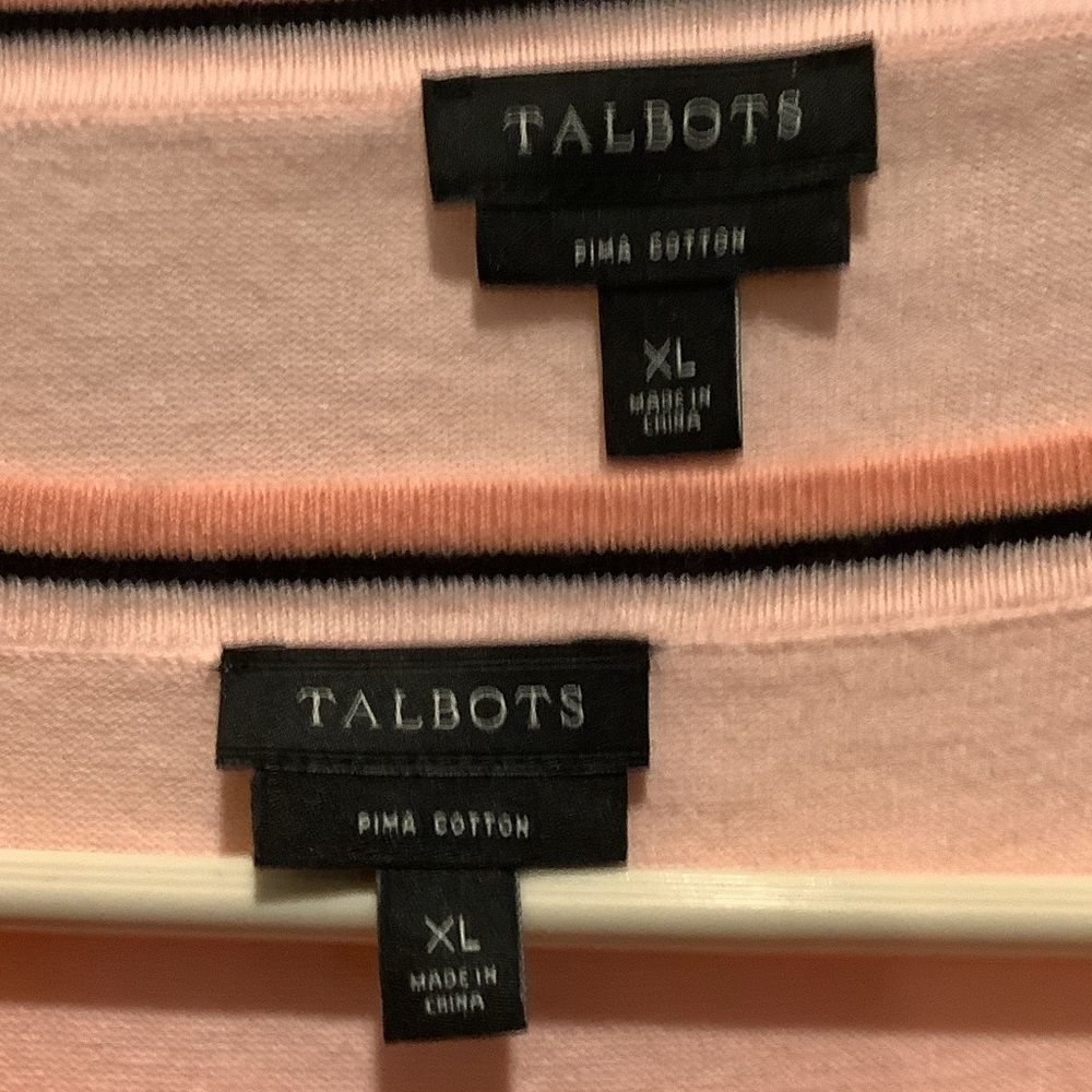 Talbots soft coral‎ Crew Neck Sweater, set, Pima cotton - Picture 2 of 12